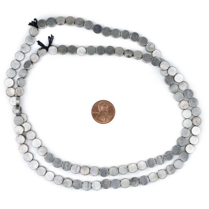 Circular Disk Silver Beads (8mm) - The Bead Chest