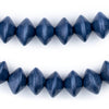 Cobalt Blue Bicone Natural Wood Beads (10x15mm)