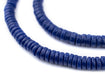 Dark Blue Mini-Disk Sandcast Beads - The Bead Chest