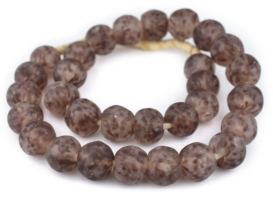 Jumbo Purple Dotted Recycled Glass Beads (25mm) - The Bead Chest