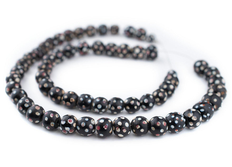 Antique Black & White Venetian Skunk Eye Beads - The Bead Chest