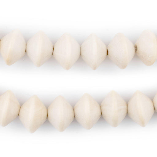 Cream Bicone Natural Wood Beads (10x15mm) - The Bead Chest