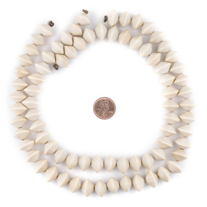 Cream Bicone Natural Wood Beads (10x15mm) - The Bead Chest