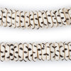 White Carved Disk Bone Mala Beads (16mm)