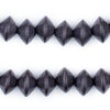 Dark Grey Bicone Natural Wood Beads (10x15mm)