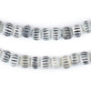 Grey Vintage-Style Carved Chevron Bone Prayer Beads (8mm)