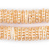 Beige Carved Disk Bone Mala Beads (16mm)