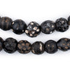 Antique Black Venetian Skunk Eye Beads