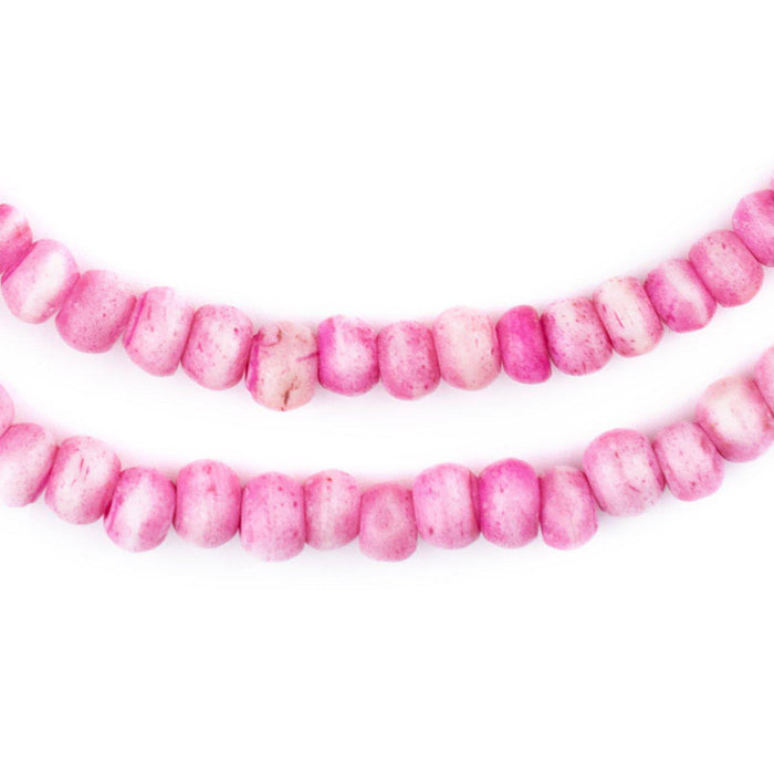 Pink Rustic Bone Mala Beads (6mm) - The Bead Chest