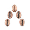Antiqued Copper Cowrie Shell Beads (Set of 5)
