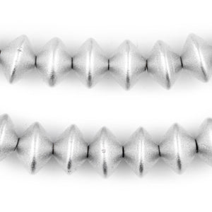 Silver Bicone Natural Wood Beads (10x15mm)