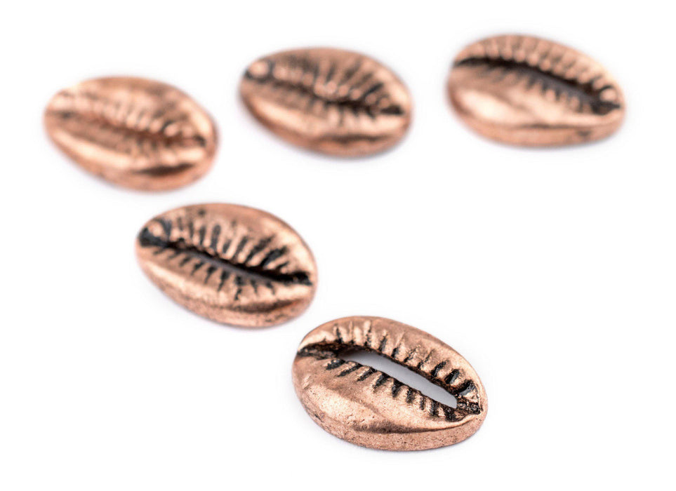 Antiqued Copper Cowrie Shell Beads (Set of 5) - The Bead Chest