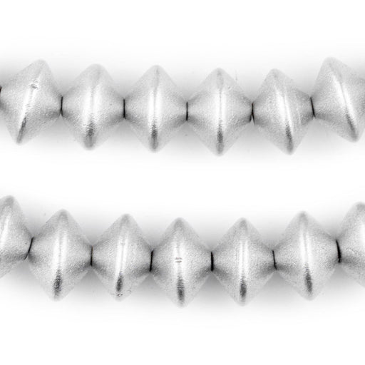 Silver Bicone Natural Wood Beads (10x15mm)