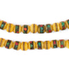Dark Yellow Vintage Inlaid Bone Mala Beads (8mm)