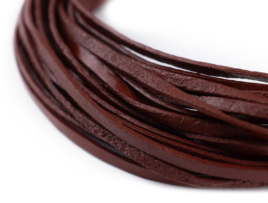 2.0mm Brown Flat Leather Cord (15ft) - The Bead Chest