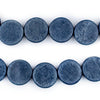 Cobalt Blue Circular Natural Wood Beads (15x15mm)