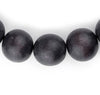 Dark Grey Round Natural Wood Beads (20mm)