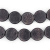 Dark Grey Circular Natural Wood Beads (15x15mm)
