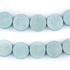 Light Blue Circular Natural Wood Beads (15x15mm)