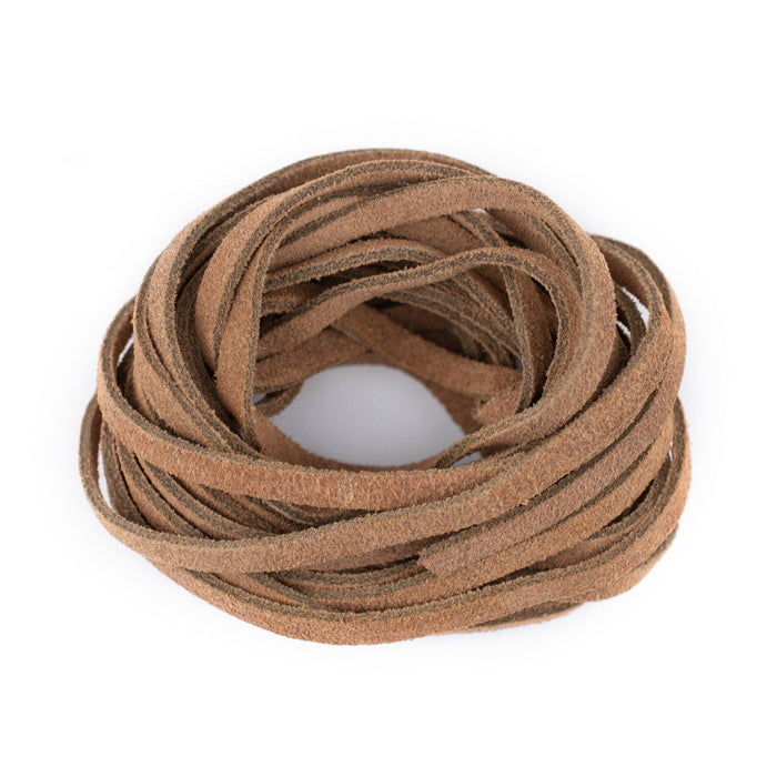 4.0mm Tan Flat Suede Leather Cord (15ft) - The Bead Chest