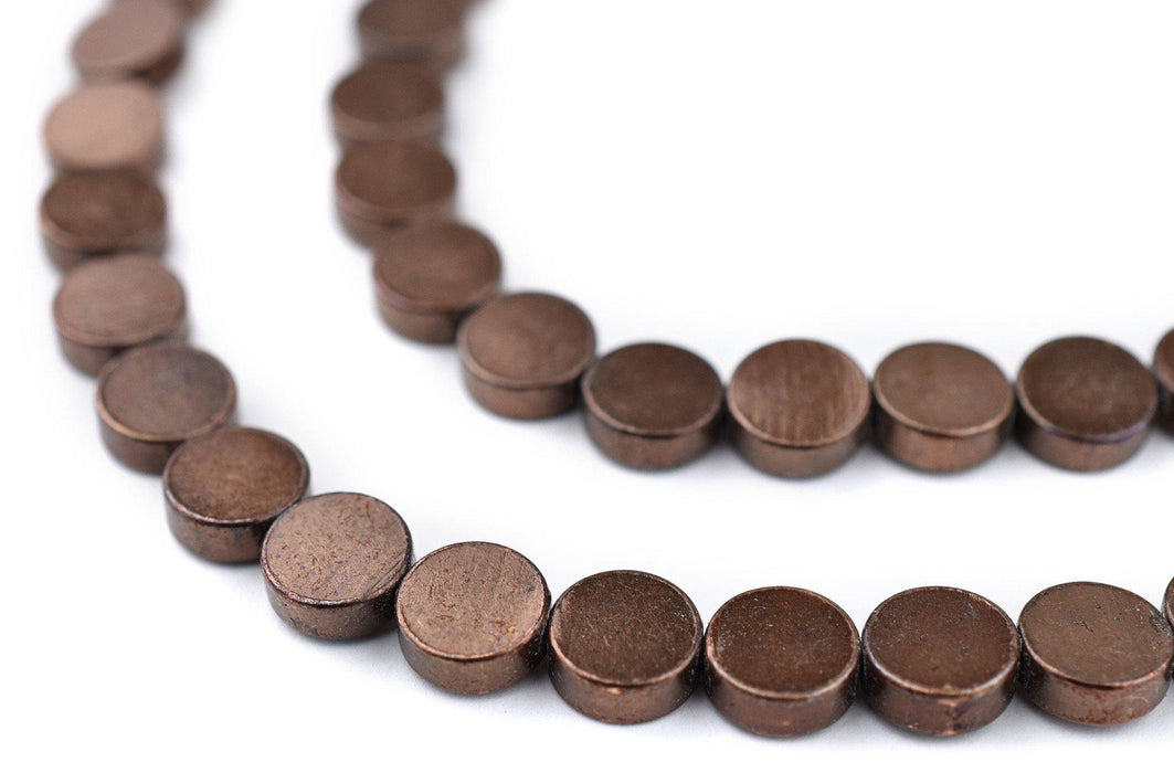 Circular Disk Antiqued Copper Beads (8mm) - The Bead Chest