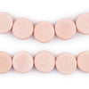 Pink Circular Natural Wood Beads (15x15mm)