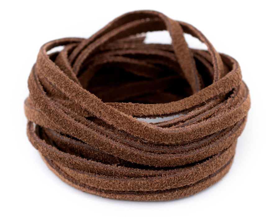 4.0mm Brown Flat Suede Leather Cord (15ft) - The Bead Chest