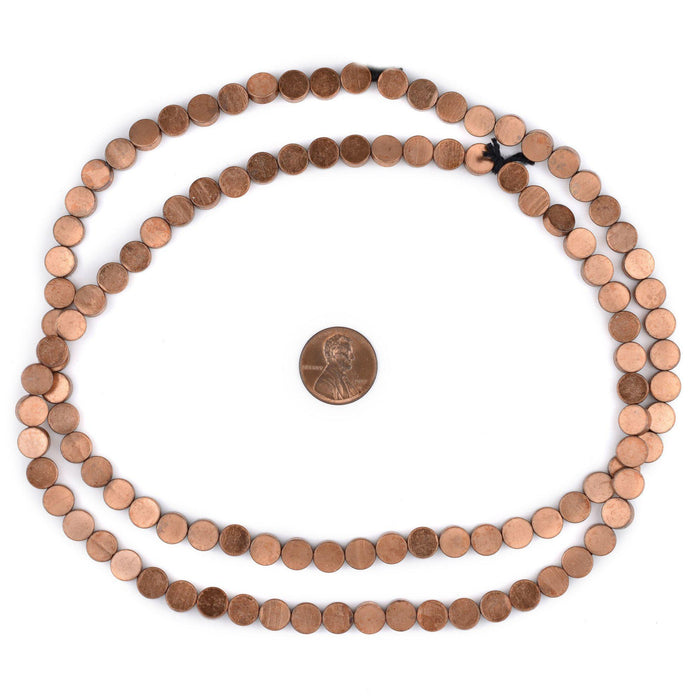 Circular Disk Copper Beads (8mm) - The Bead Chest