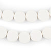 White Circular Natural Wood Beads (15x15mm)