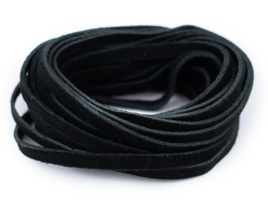 5.0mm Black Flat Suede Leather Cord (15ft) - The Bead Chest