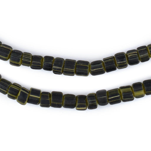 Black & Yellow Java Glass Beads (6-8mm) - The Bead Chest