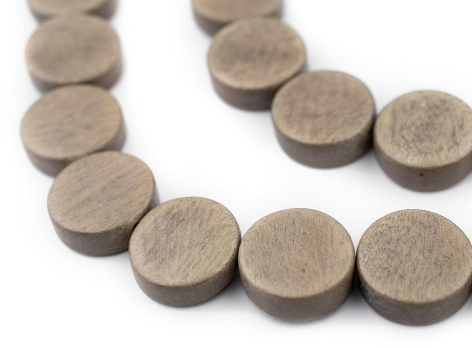 Brown Circular Natural Wood Beads (15x15mm) - The Bead Chest
