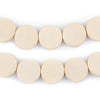 Cream Circular Natural Wood Beads (15x15mm)