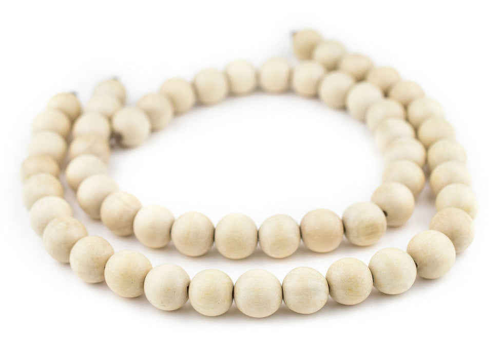Cream Unwaxed Natural Wood Beads (16mm) - The Bead Chest