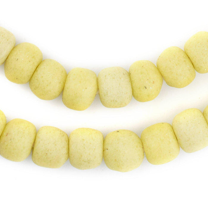 Pastel Yellow Opaque Recycled Glass Beads (11mm) - The Bead Chest