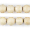 Cream Unwaxed Natural Wood Beads (16mm)