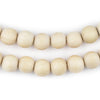 Cream Unwaxed Natural Wood Beads (10mm)