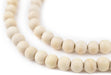 Cream Unwaxed Natural Wood Beads (8mm) - The Bead Chest