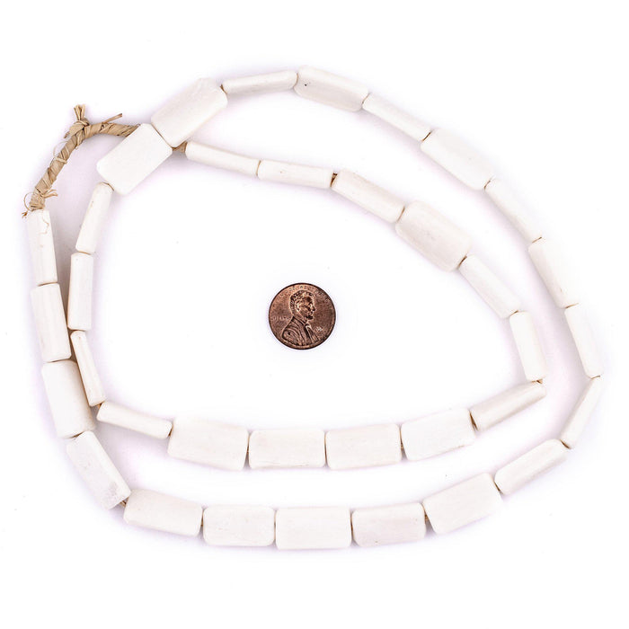 White Kenya Bone Beads (Rectangular) - The Bead Chest
