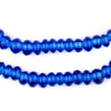 Translucent Blue Java Glass Donut Beads (8mm)