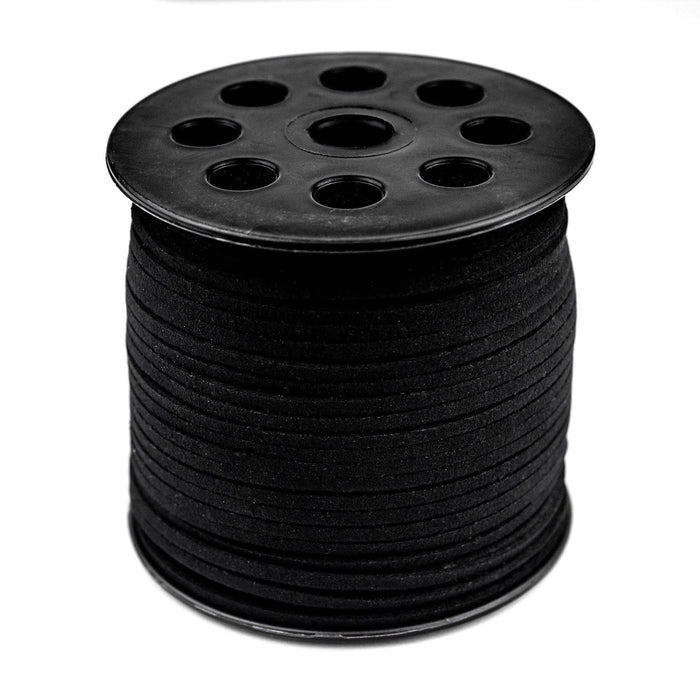 3mm Flat Black Faux Suede Cord (300ft) - The Bead Chest