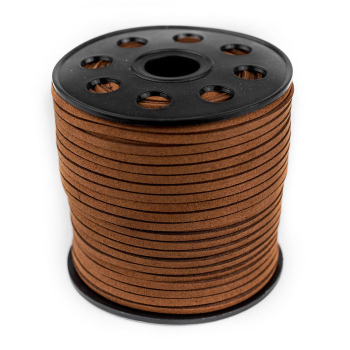 3mm Flat Tan Brown Faux Suede Cord (300ft) - The Bead Chest