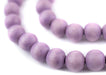 Purple Round Natural Wood Beads (10mm) - The Bead Chest