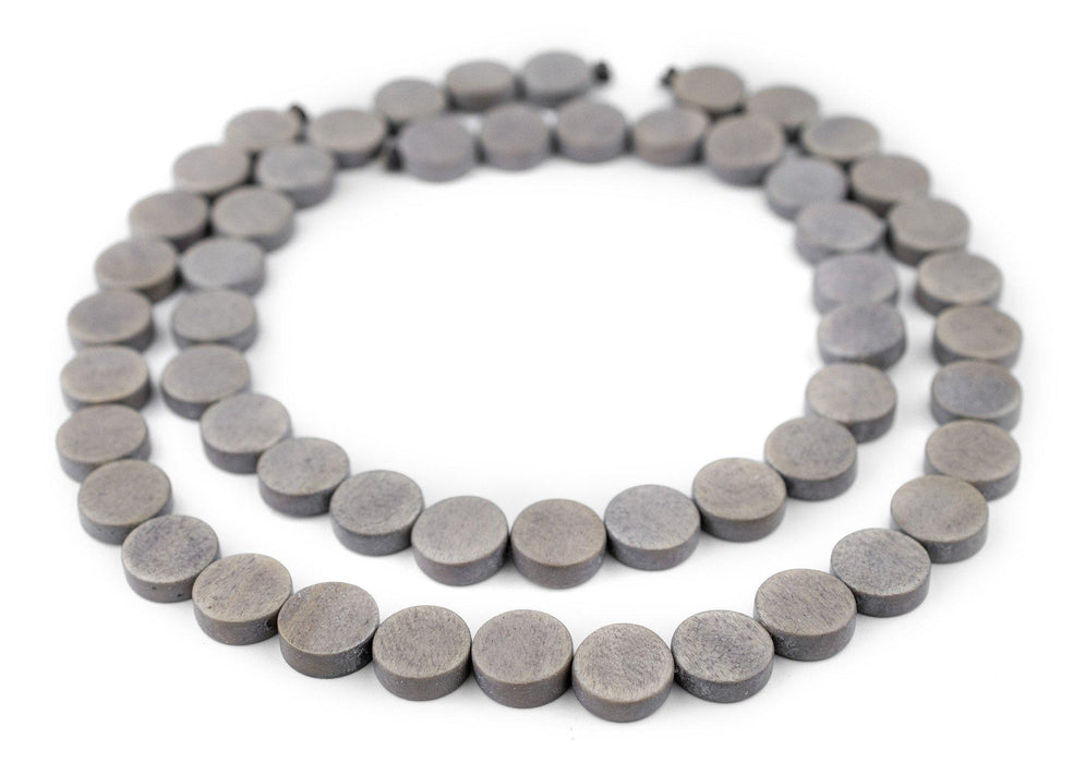 Grey Circular Natural Wood Beads (15x15mm) - The Bead Chest