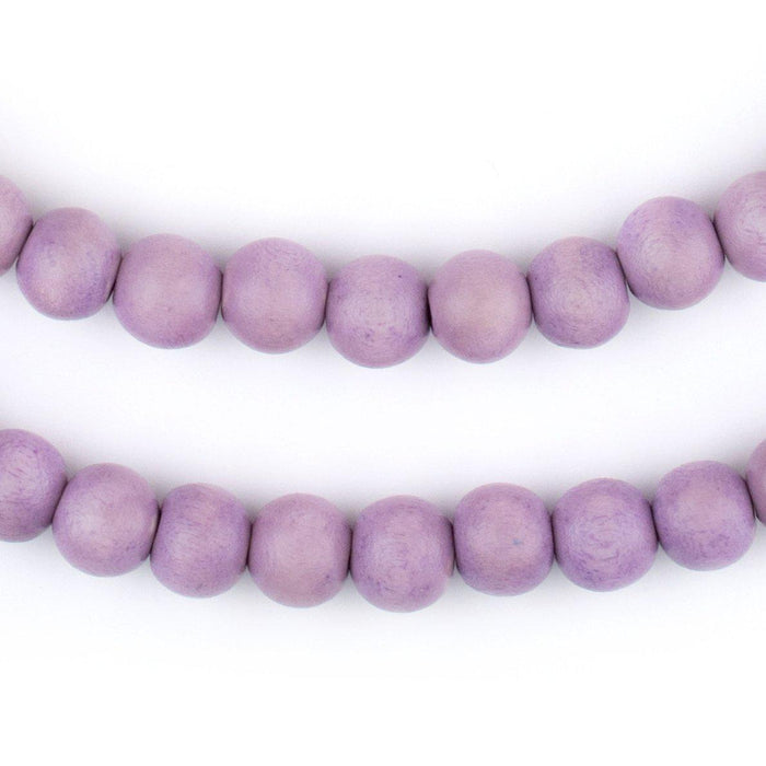 Purple Round Natural Wood Beads (8mm) - The Bead Chest
