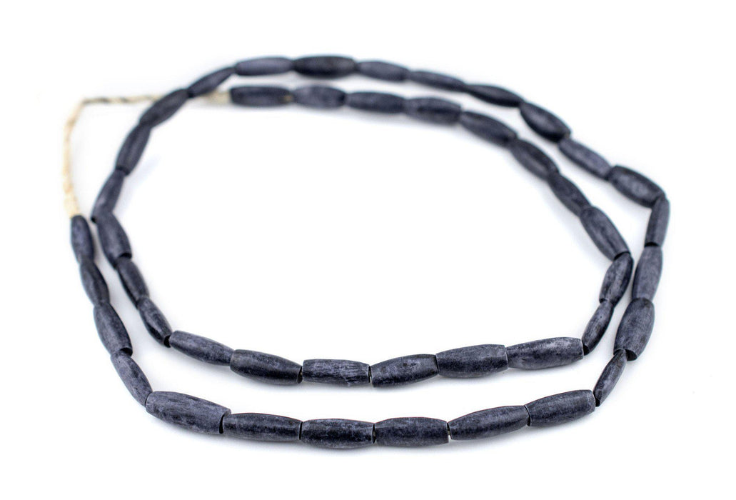Dark Grey Kenya Bone Beads (Oval) - The Bead Chest