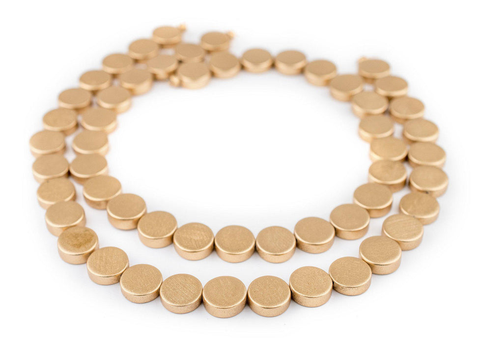 Gold Circular Natural Wood Beads (15x15mm) - The Bead Chest