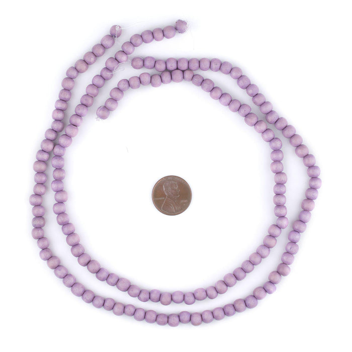 Purple Round Natural Wood Beads (6mm) - The Bead Chest