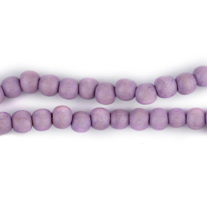 Purple Round Natural Wood Beads (6mm) - The Bead Chest