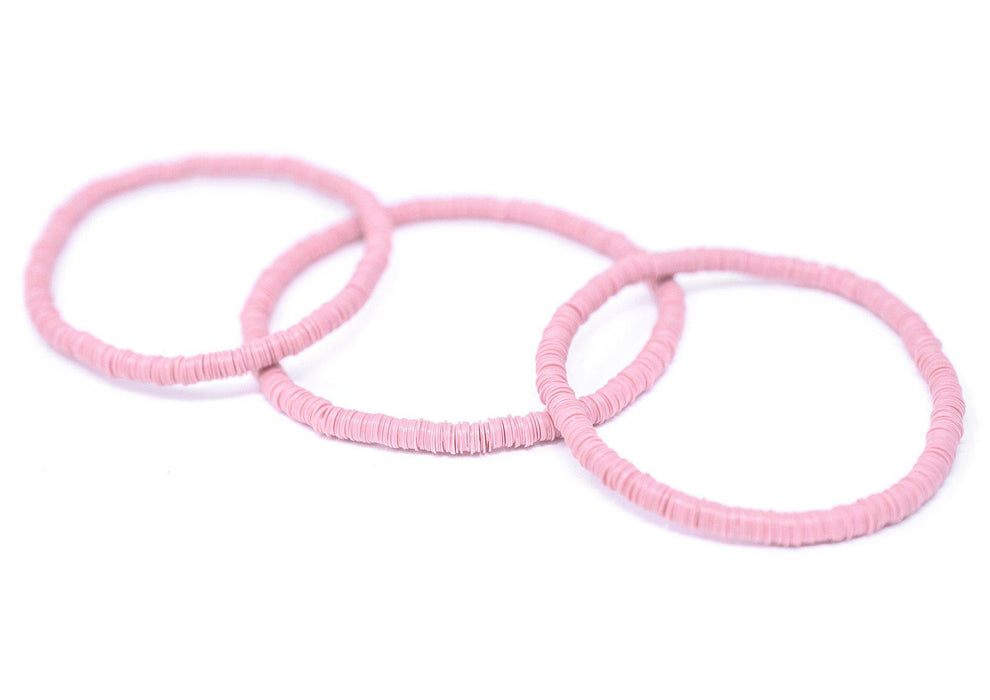 Pink African Vinyl Stretch Bracelet - The Bead Chest